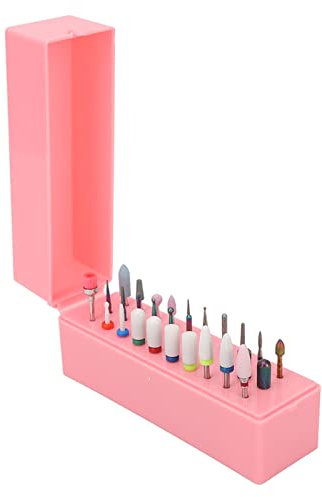 30pcs Nail Bits Holder Set with Storage Box, Manicure Nail File Bit with 30 Holes Dustproof Cover Nail Bits Displayer Organizer Diamond Cuticle Efile Carbide Remover Bits Tool