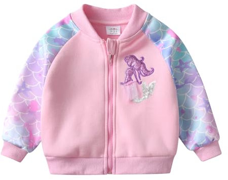 DXTON Mädchen Jacken Kinder Fleece Kapuzenjacke Kapuzenpullover Softshell Wintermantel für Mädchen SW2102 7-8 Jahre