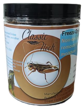 Classic Flock 3.5 oz Freeze Dried Crickets for Bearded Dragons Reptile Food
