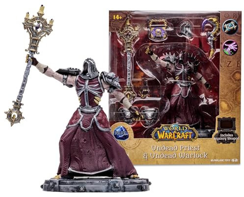 McFarlane Toys - World of Warcraft Undead: Priest/Warlock (Rare) Figurine posée à l'échelle 1:12
