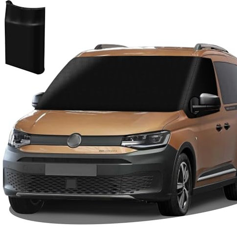 MaxEarn Für Caddy 2004 Frontscheibe Wrap Cover, 600D Oxford Stoff Verdunkelung Wasserdicht Auto Windschutzscheibe Abdeckung Frostschutz Wetterfeste Schutzhülle für VW Transporter