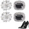 ORUZA 4 Stück Kristall Schuhclips, Silbrig Strass Schuh Clips, 2 Stile Metall Schuhclips, Kann Zerlegen Schuh Dekorative Accessoires für Hochzeit Braut Party Schuhdekoration Damen Heels