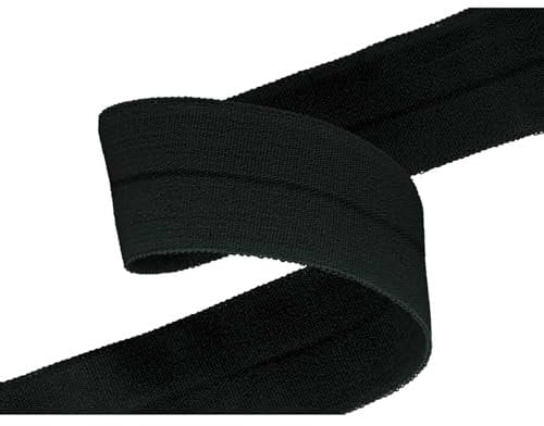 Falzgummi 100m Faltgummi 20mm hochelastisch Faltgummi Schrägband Saumband Farbwahl, Farbe:580 - schwarz