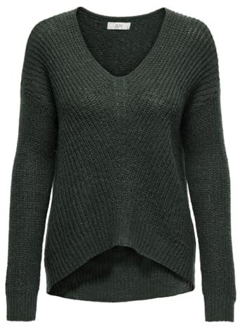 JdY Damen JDYNEW Megan L/S Pullover KNT NOOS Strickpullover, Scarab/Detail:W. Black PLY, M