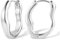 ALEXCRAFT Irregular Ohrringe Silber 925 Creolen Klein Chunky Silver Hoop Earrings Geschenk für Frauen Freundin Mama Mädchen