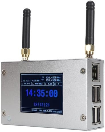 MMDVM Duplex Hotspot Board, Digitales Multi Modem Sprachmodem, Unterstützt C4FM/DMR/DSTAR P25 mit Aluminiumgehäuse und Farbdisplay, Integrierte 8G TF Karte.