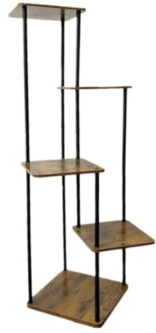 Habrur Blumenständer Pflanzenständer Blumentreppe Metall-Holz-Stufen-Eck-Pflanzenständer, Topflappen, Blumenregal, Präsentationsständer Für Wohnzimmer Blumenbank Pflanzenregal Blumenregal