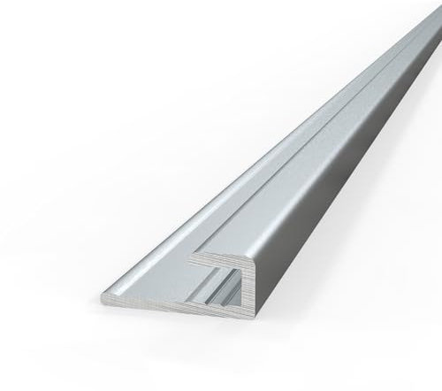 AUPROTEC Aluminium Profil Abschlussprofil Silber eloxiert 200cm Endprofil Alu Rückwand Verbindungsprofil für 3mm Duschrückwände Wandverkleidung Profilleisten für Küchenrückwand