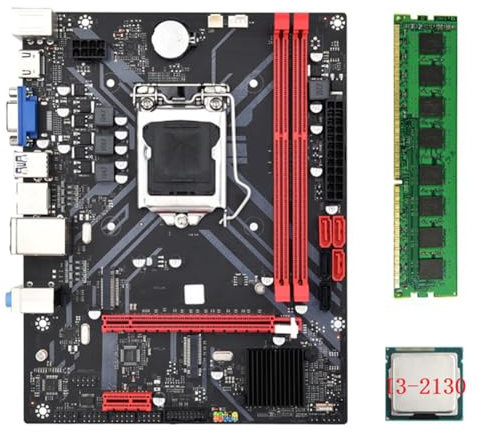 Socueny Slot RAM da 1600 MHz Scheda Madre CPU I3-2130 + 1X DDR3 8G RAM LGA 1155 USB 3.0 SATA 3.0