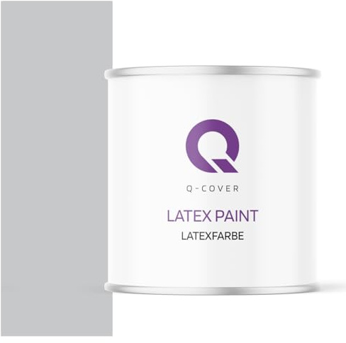 Q-COVER Latexfarbe 2L Hellgrau – Matte Innenfarbe für Wand & Decke, Klasse 3, Hohe Deckkraft, Scheuerfest