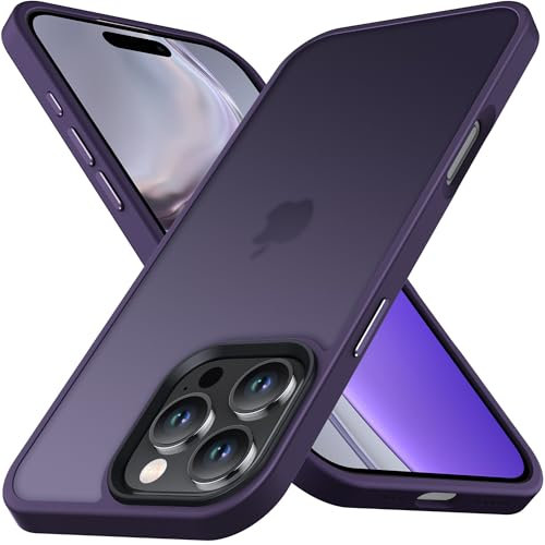 Anqrp Designed for iPhone 16 Pro Case, [Military Shockproof] Super Soft Silicone Slim Translucent Matte Protective Phone Cover, Compatible with iPhone 16 Pro 6.3, Dark Purple