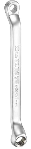 sourcing map Offset Extra Long Box End Wrench 5.5 x 7 mm Metric 12 Point 75 Degree Offset Double End Box Ratcheting Wrench Carbon Steel Polished Long Spanner Tools