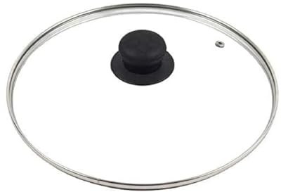 DIOXSTAR Transparent Glass Lid Cover, Heat Resistance, Ensuring Long-Lasting Performance, Ergonomic Knob, Comfortable, Sleek, Modern Design, Easy-Grip Knob, (22CM)
