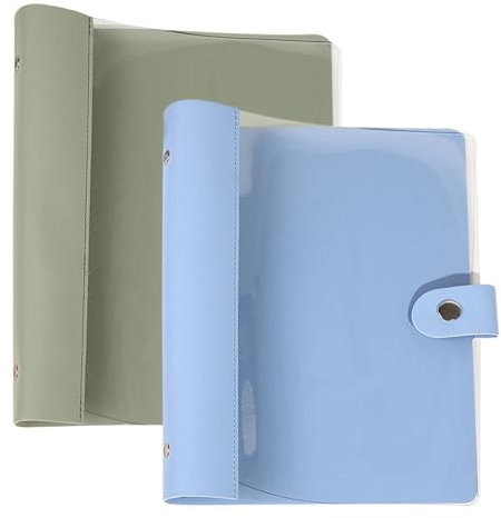 Gsrhzd Raccoglitore Ad Anelli A5, 2 Pezzi Quaderno Ad Anelli A5, Impermeabile Raccoglitore Anelli (Carta Interna Non Inclusa), Agenda Ricaricabile, Per Ufficio Scuola E Viaggi Lavoro (Blu, Verde)