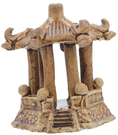 BUGUUYO Miniatur Pagodenstatue Sechseckige Keramikfigur Für Bonsai Zen-Garten Und Asiatische Aquarium-Dekoration Handgefertigtes Ornament Für Mikrolandschaften Und Feengärten
