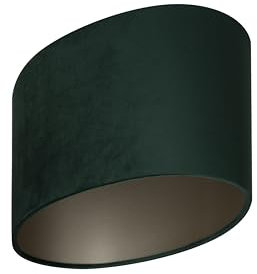Uniqq Oval Lampenschirm velour dunkelgrün 35 x 23 cm - 18 cm hoch