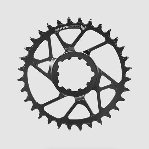SRAM S1000 Eagle T-Type Kettenblatt mit Direktmontage, 34t, 12-Gang, 8-Bolzen Direktmontage, 3 mm Offset, Aluminium, Schwarz
