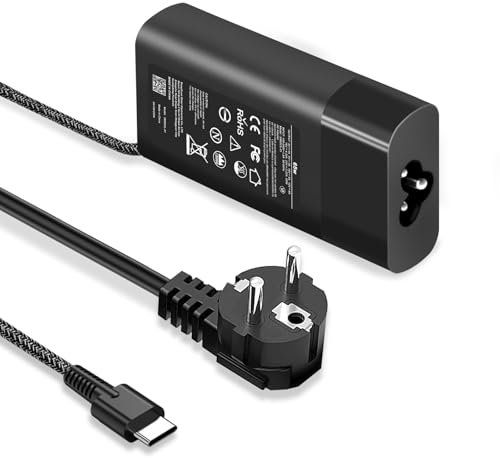 Nouveau Chargeur Rapide USB C 65W/45W pour HP Elitebook,Envy, Spectre,Envy X360, Spectre X360, Chromebook, ProBook Voyage Adaptateur Ordinateurs Portables Type C avec Câble d'alimentation Tressé