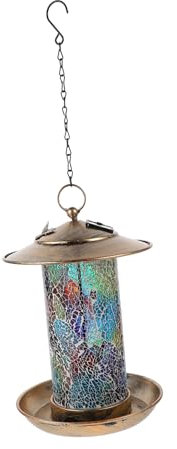 ibasenice Solarbetriebener Vogelfutterspender Kreativer Solarfutterspender Vogelfutterschale Wasserschale Dekorativer Vogelfutterspender Hergestellt Aus Hochwertigem Und Sicheren Material