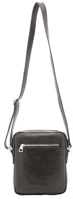 Viola Castellani Umhängetasche für Herren aus echtem Leder Made in Italy 24 x 20 x 4 cm NAN-4313 schwarz
