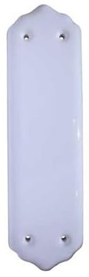 Kooples Hardware Porcelain Finger Plate Decorative Ceramic Door Push Plate Traditional Style for Internal Doors (White)