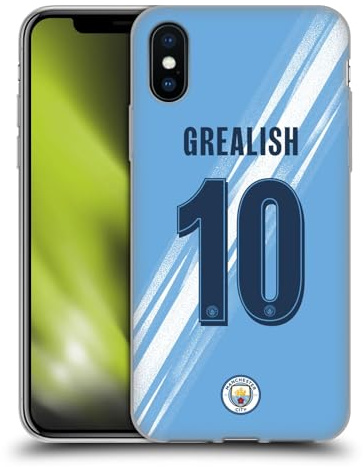 Head Case Designs Offizielle Manchester City Man City FC Jack Grealish 2025/26 Spieler Home Kit Gelhülle [Militärischer Grad] Kompatibel Mit Apple iPhone X/iPhone XS Und Kompatibel Mit MagSafe