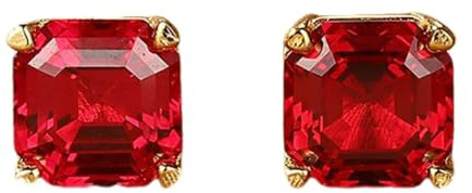 Beydodo Ohrringe 585 Gold Damen, Ohrstecker Solitär mit Rubin 2.4ct Hochzeit Ohrringe Allergiefrei für Frauen