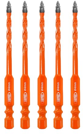 BGTEC Serrated Carbide Masonry Drill Bit Set - 5PCS 4MM Small Wood Drill Bits for Wood Plastic Masonry Brick Tile Glass Concrete Marble