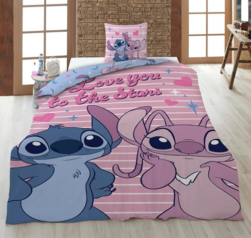 Stitch Angel Love You to the Stars Bettwäsche 140x200 + Kissenbezug 65x65