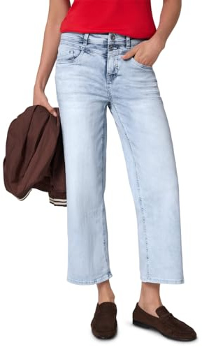 Street One Wide Leg Jeans im Loose Fit Bleached Random wash 31