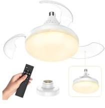 10ELED Ventilatori da Soffitto con Lampada, Plafoniera da 30W Con Ventilatore e Telecomando, LED Dimmerabile in 3 Colori, 4 Velocità Con Timer, Ventilatore da Soffitto Per Camera da Letto, Dormitorio
