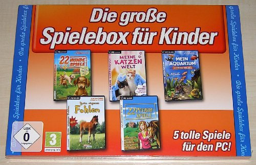 Die große Kinderspiele-Box (22 Hundespiele / Meine Katzenwelt / Mein Aquarium / Dein großes Fohlen / 22 Pferdespiele)