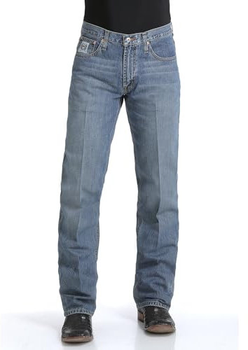 Cinch Men's White Label Relaxed Fit Jean, Light Stone Wash, 44W x 30L