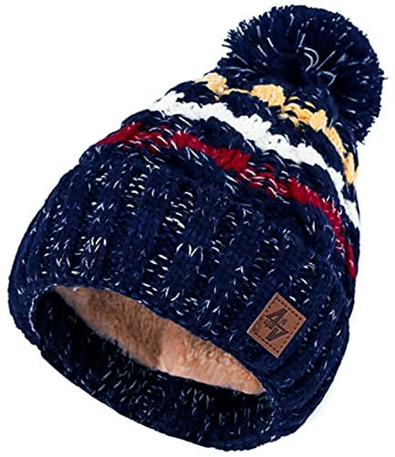 Gorro Morefaz Ltd de punto para hombre y mujer, de lana, estilo esquimal con pompón, ideal para invierno, para esquiar y para snowboard Lolly 4 regular