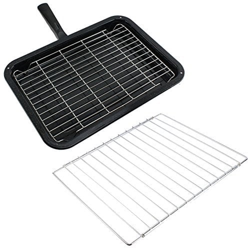 SPARES2GO Small Grill Pan, Rack & Detachable Handle with Adjustable Shelf for AEG Oven Cookers