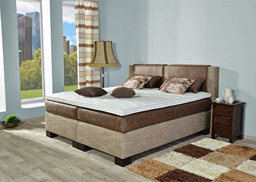 AUKONA Boxspringbett Amadeus 180x200, Farbe wählen und ändern, 7 Zonen Taschenfederkern-Matratze, H2 H3 H4, Komfortschaum-Topper, Lieferung und Aufbau kostenlos