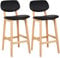 WOLTU Barhocker 2er Set Barstühle gut gepolsterte Sitzfläche und Rücklehne aus Kunstleder Design Stuhl Holz Schwarz