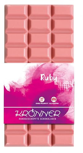 Krönner Ruby Schokolade – 100 g Schokoladentafel – Einzigartige rosa Schokolade aus Ruby Kakaobohnen – Schokolade rosa ohne Farbstoffe – Schokolade Frauentag – hochwertige Qualität