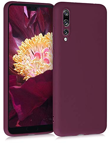 kwmobile Hülle kompatibel mit Huawei P20 Pro Hülle - weiches TPU Silikon Case - Cover geeignet für kabelloses Laden - Bordeaux Violett