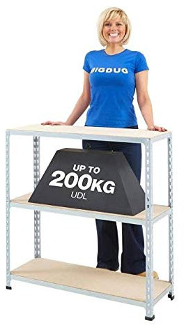 BiGDUG 3 Tier 915mm High Shelving With Chipboard Shelves (915h x 1220w x 915d mm)