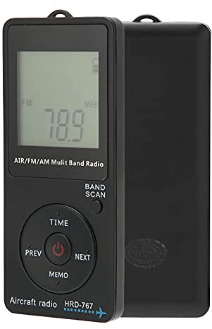 Aircraft Band Radio Receiver, Tragbares AM FM Tragbares FM/AM/AIR Radio mit LCD-Display und Kopfhörer, Eingebauter 400-mAh-Lithium-Akku