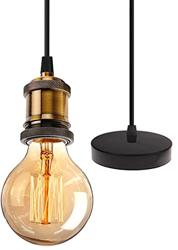 iDEGU Modern and Retro Pendant Light DIY Spider Chandelier Creative Adjustable 150CM Vintage Ceiling Pendant Lamp Fixture with E27 Socket, Black (Single-C)