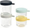 Béaba, Lot 4 Portions Conservation Repas Bébé/Verre Extra Résistant, Made in France, 100% Hermétique, Résiste choc thermique, Congélation, Stérilisation, Graduation, 2x 150ml-2x 250ml, Yellow