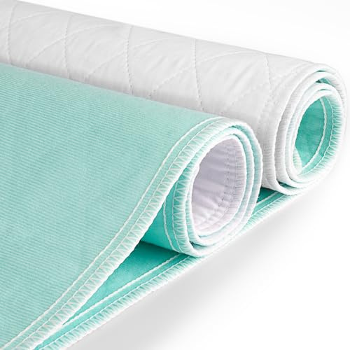 CoolShields Reusable Waterproof Bed Pads Washable Underpads 34 x 52(2 Pack)