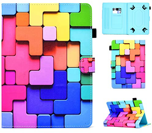 OSXINYIV 10 Inch Tablet Case Cover - Funda de Cuero Universal con Ranura para Samsung Tab A 10.1, Huawei MediaPad T3 T5 10, Lenovo TB-X103F / Tab 4 10 (Square)