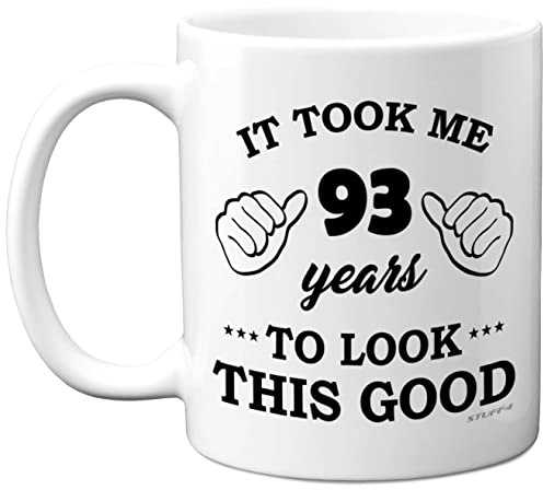 Stuff4 93rd Birthday Gifts for Women and Men, Birthday Mug for 93 Year Old | 11oz Ceramic Dishwasher Safe, His or Her Special Day, Made in The UK