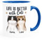 SpecialMe® Tasse Katze personalisiert (1-3) mit Namen Geschenk Katzenbesitzer Katzenmama Katzenpapa Katzenmotiv weiß-innen-royal standard