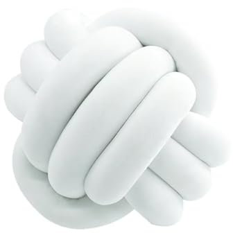knotenkissen, Kissen Knoten, Knot Kopfkissen, Kissen Rund, Decorative Cushion, Zierkissen Knoten für Sofa, Bett, Wohnzimmer, weiß, 27cm