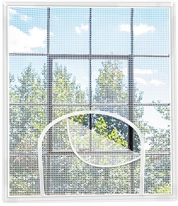 Auptiz Zanzariera per finestra, schermo regolabile, con chiusura lampo, 120 x 120 cm, protezione dagli insetti, impedisce l'ingresso di insetti, mosche, zanzare nella stanza, colore bianco, ricambio