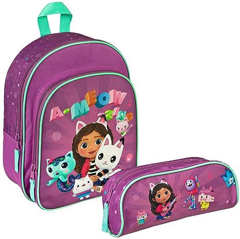 Gabby's Dollhouse - Bambina Bambino - Astuccio Porta Penne Matite Asilo Scuola Materna [Porta Penne 0691 Viola]
